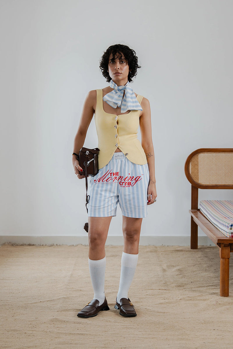 Mornin’ Club - Striped Blue shorts