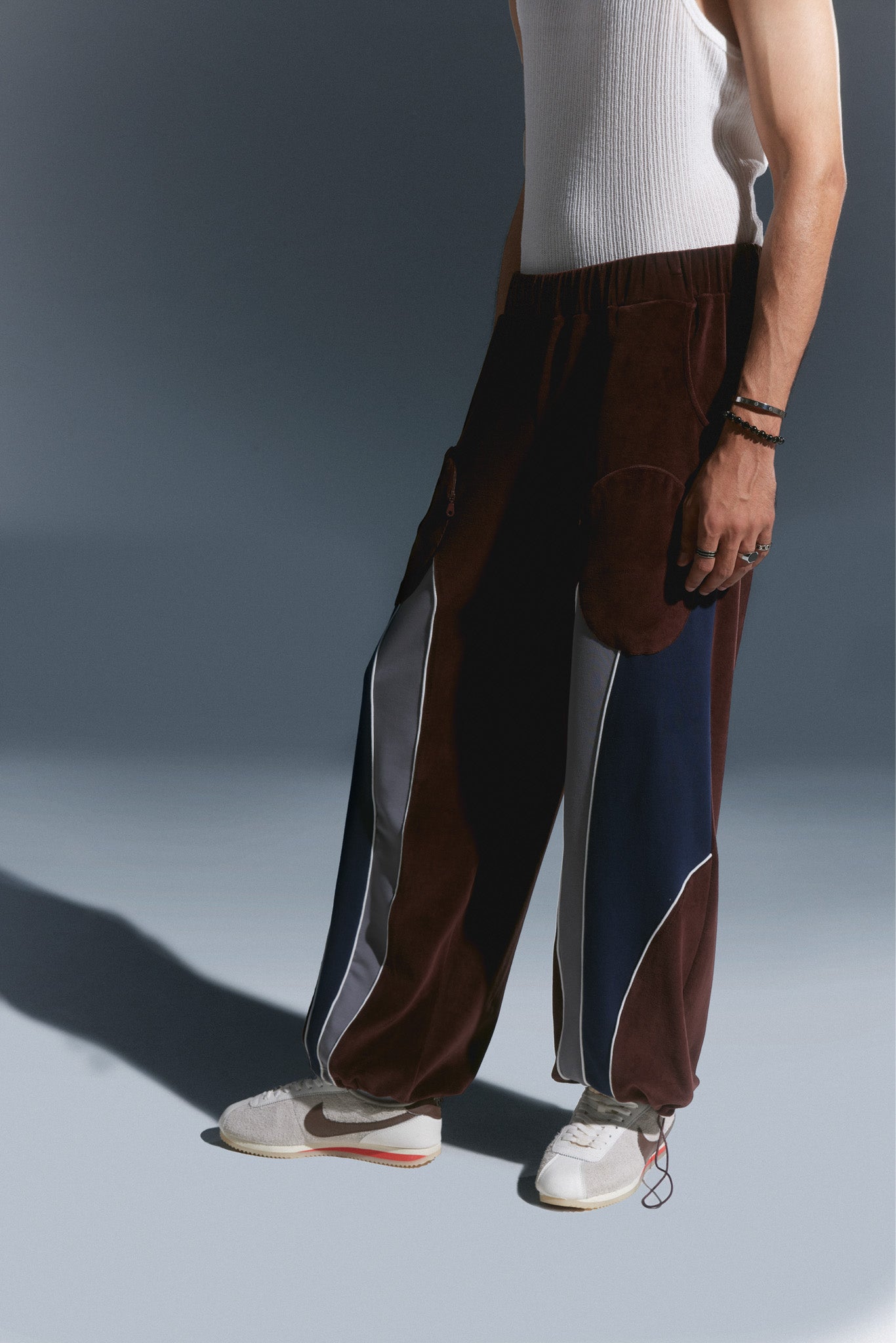 Velour Color Block Pants