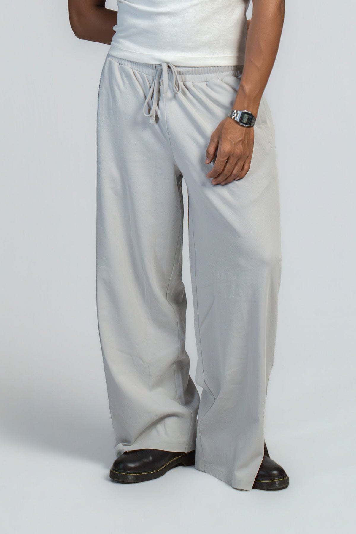 BASIC*B - GREY ENZYME WASH PANT