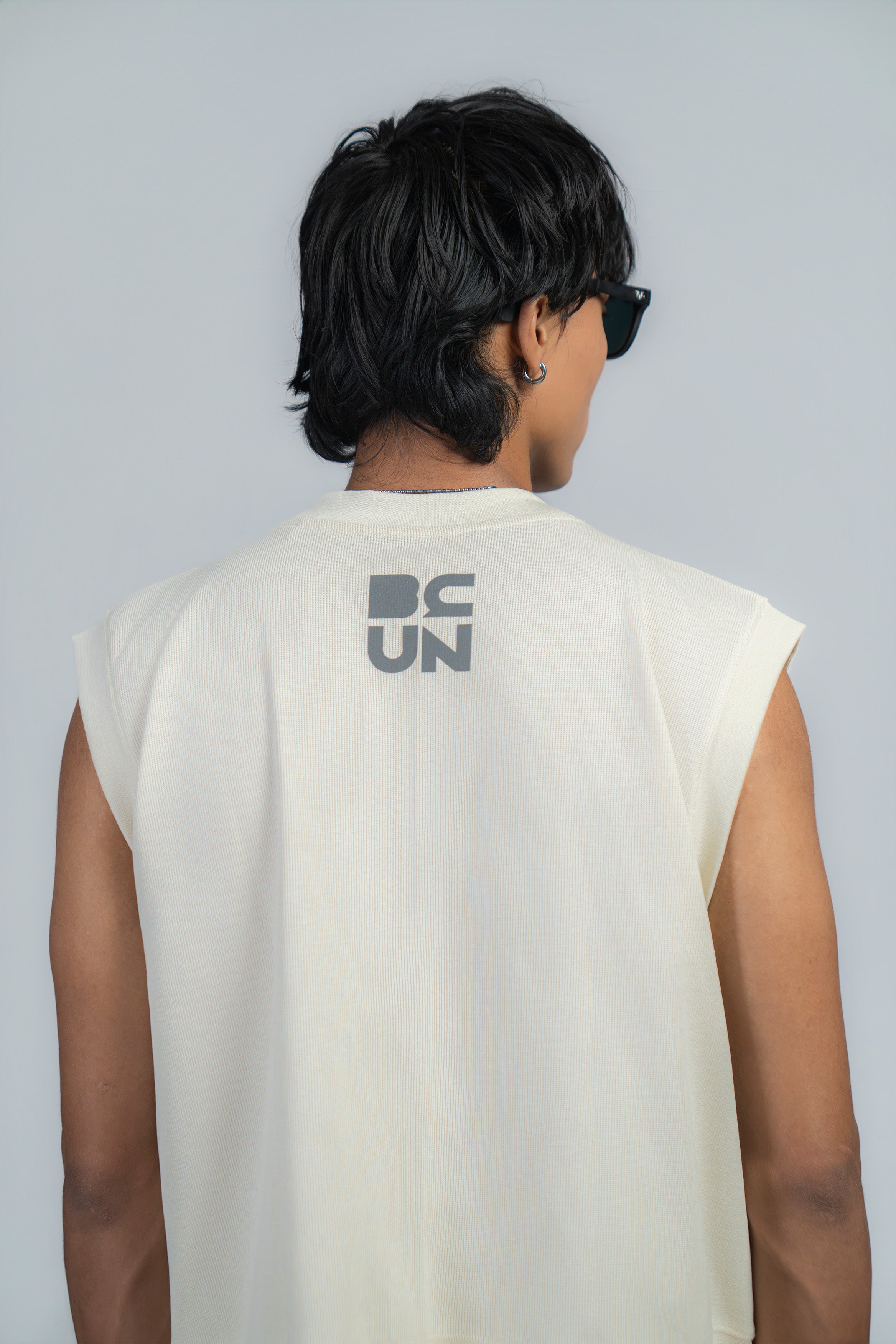 BASIC*B - CROPPED BOXY WAFFLE VEST