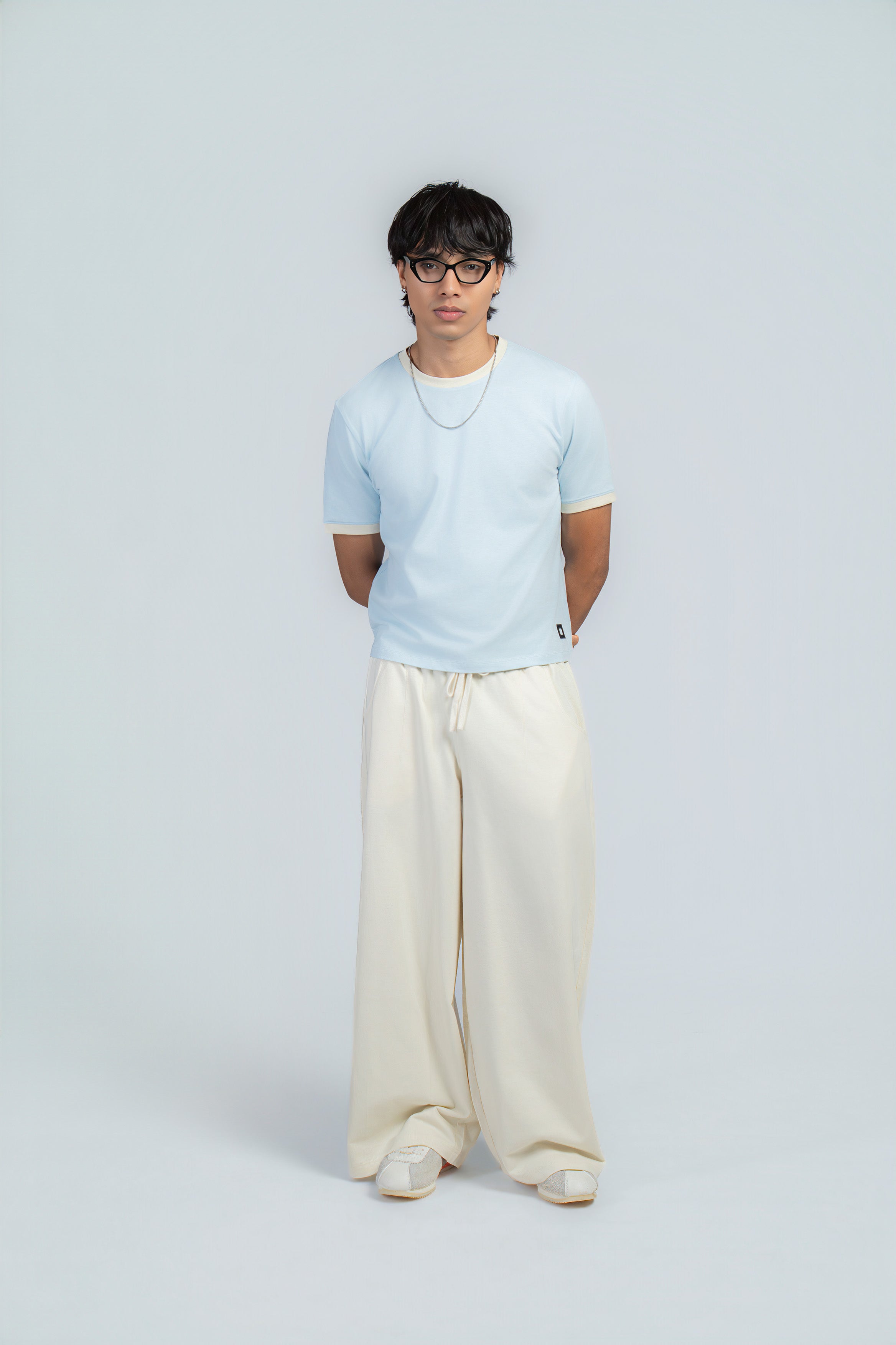 BASIC*B - BLUE FITTED RINGER TEE