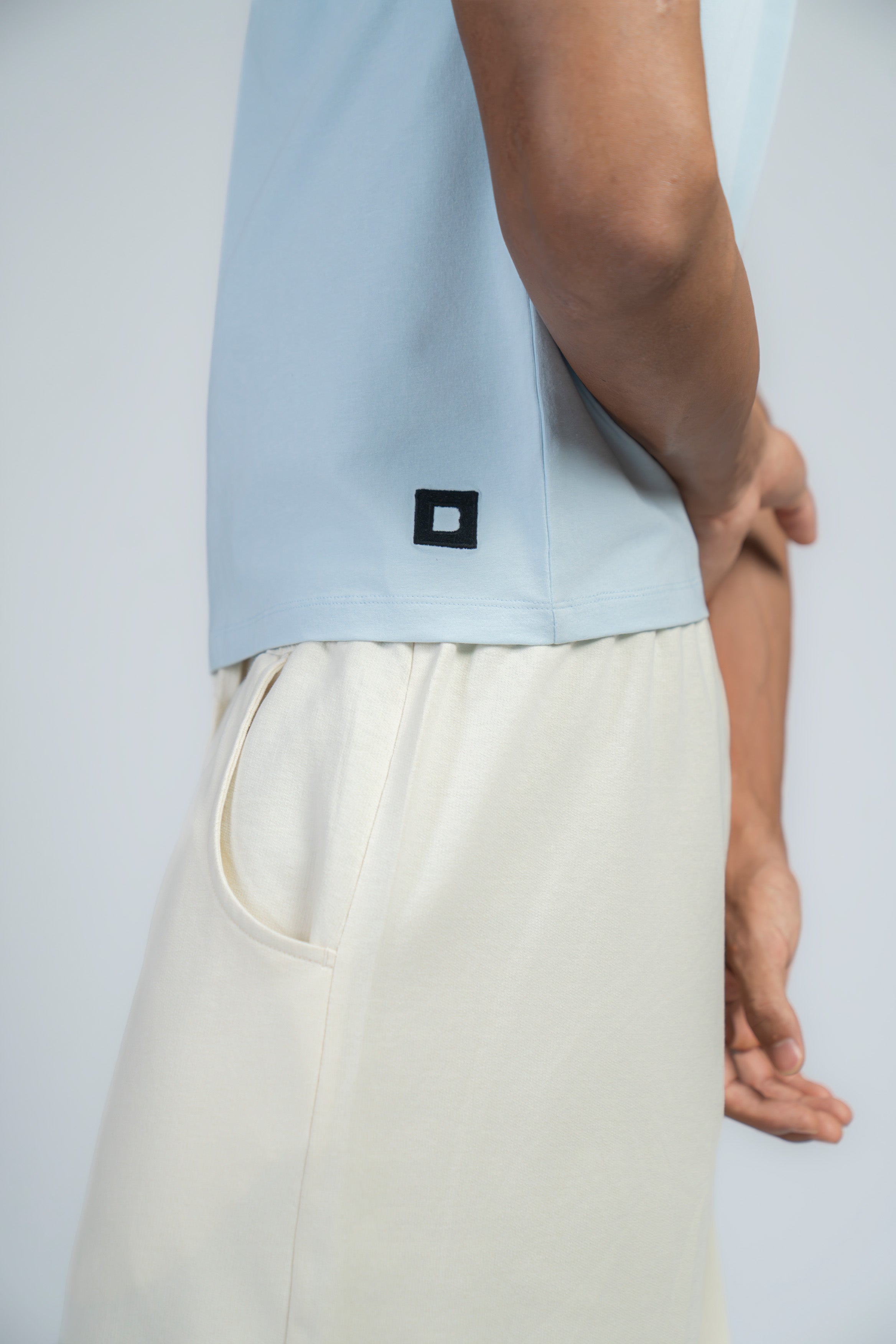 BASIC*B - BLUE FITTED RINGER TEE