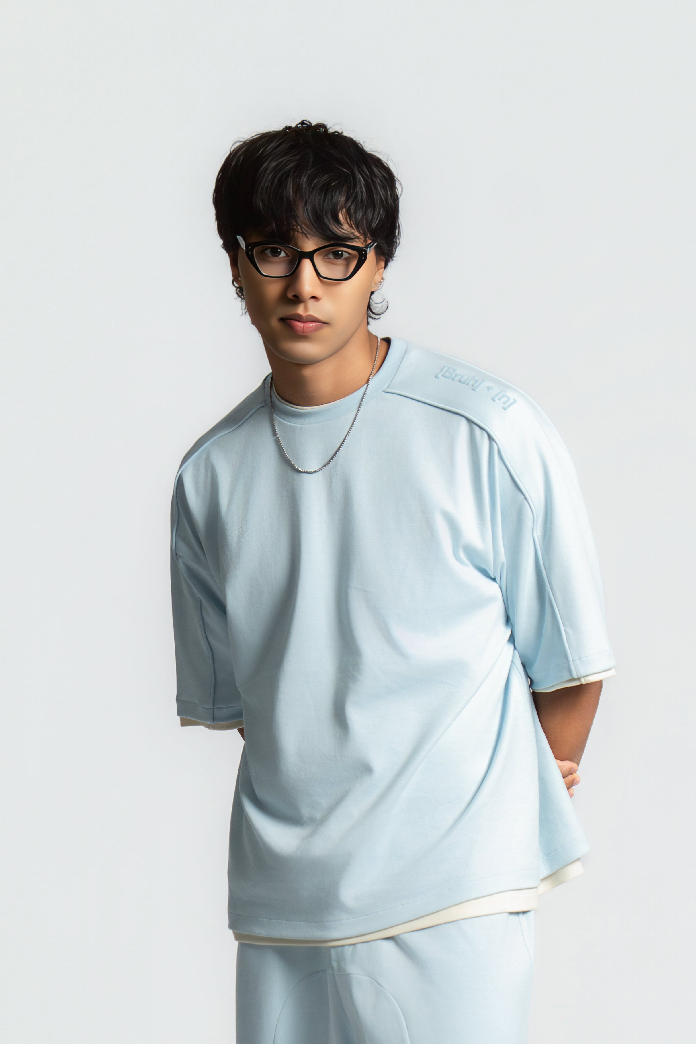 BASIC B* - PASTEL BLUE OVERSIZED T-SHIRT