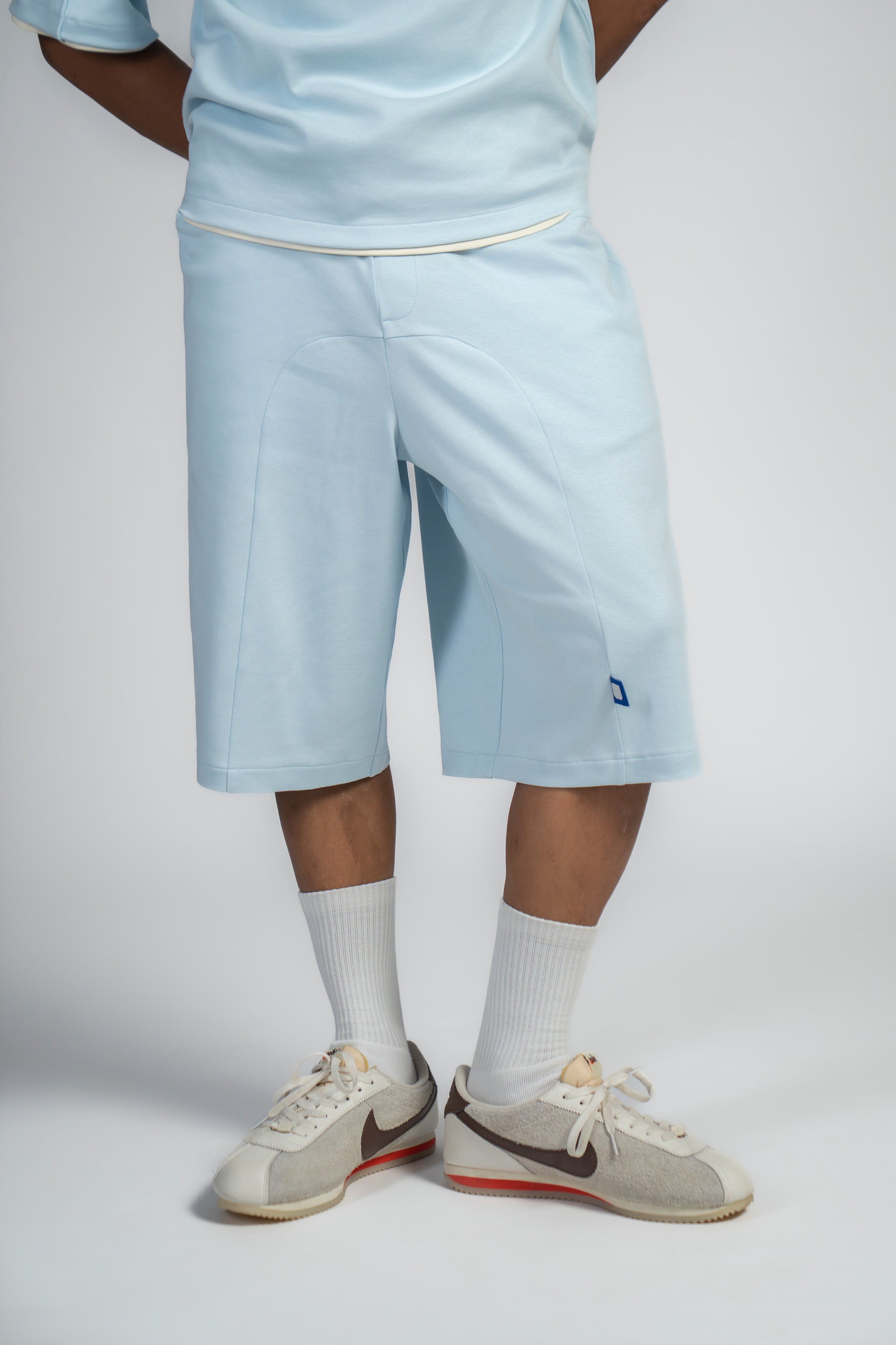 BASIC B* - BLUE KNITTED JORTS