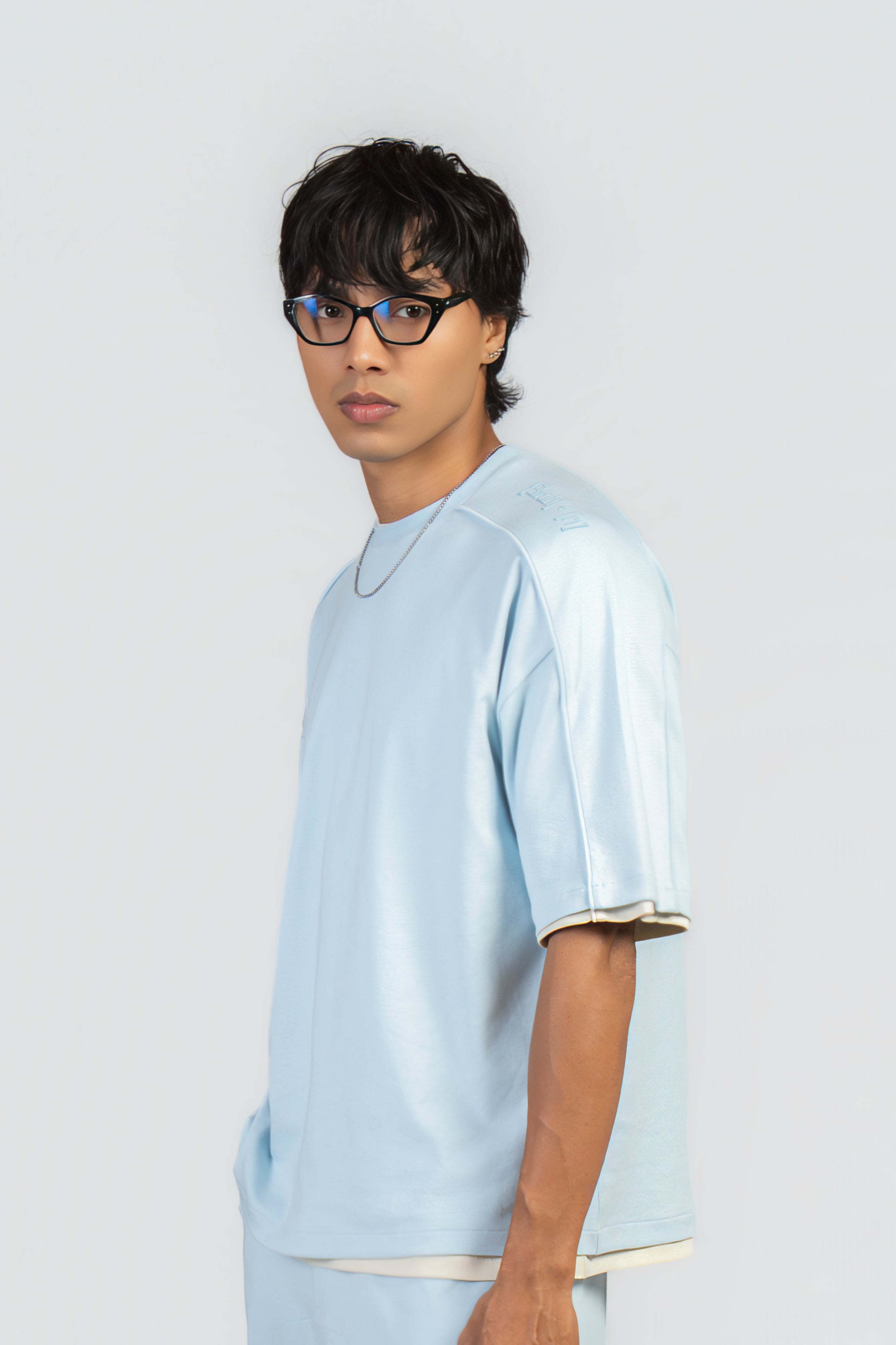 BASIC B* - PASTEL BLUE OVERSIZED T-SHIRT