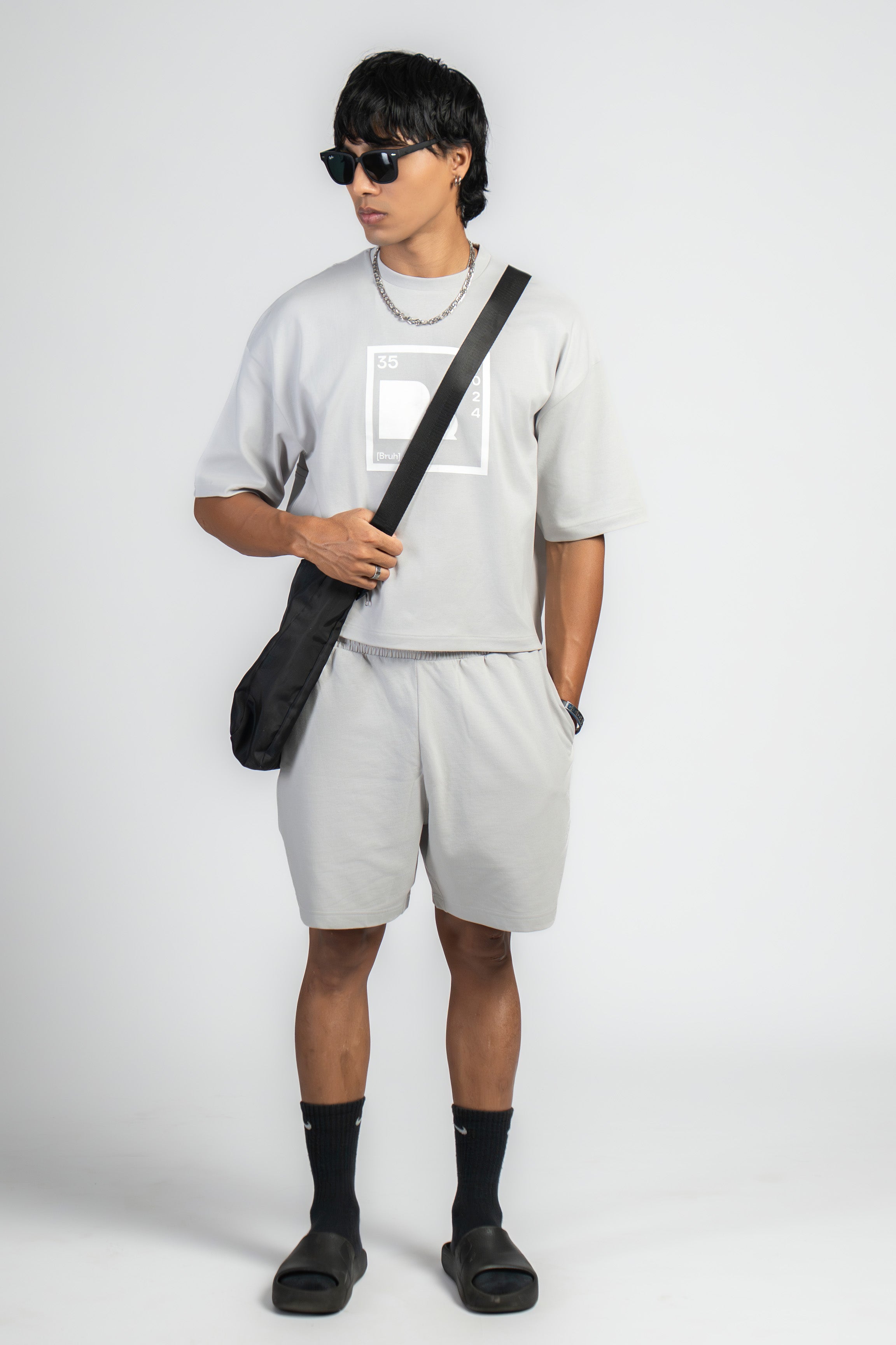 BASIC B* - GREY TERRY SHORTS