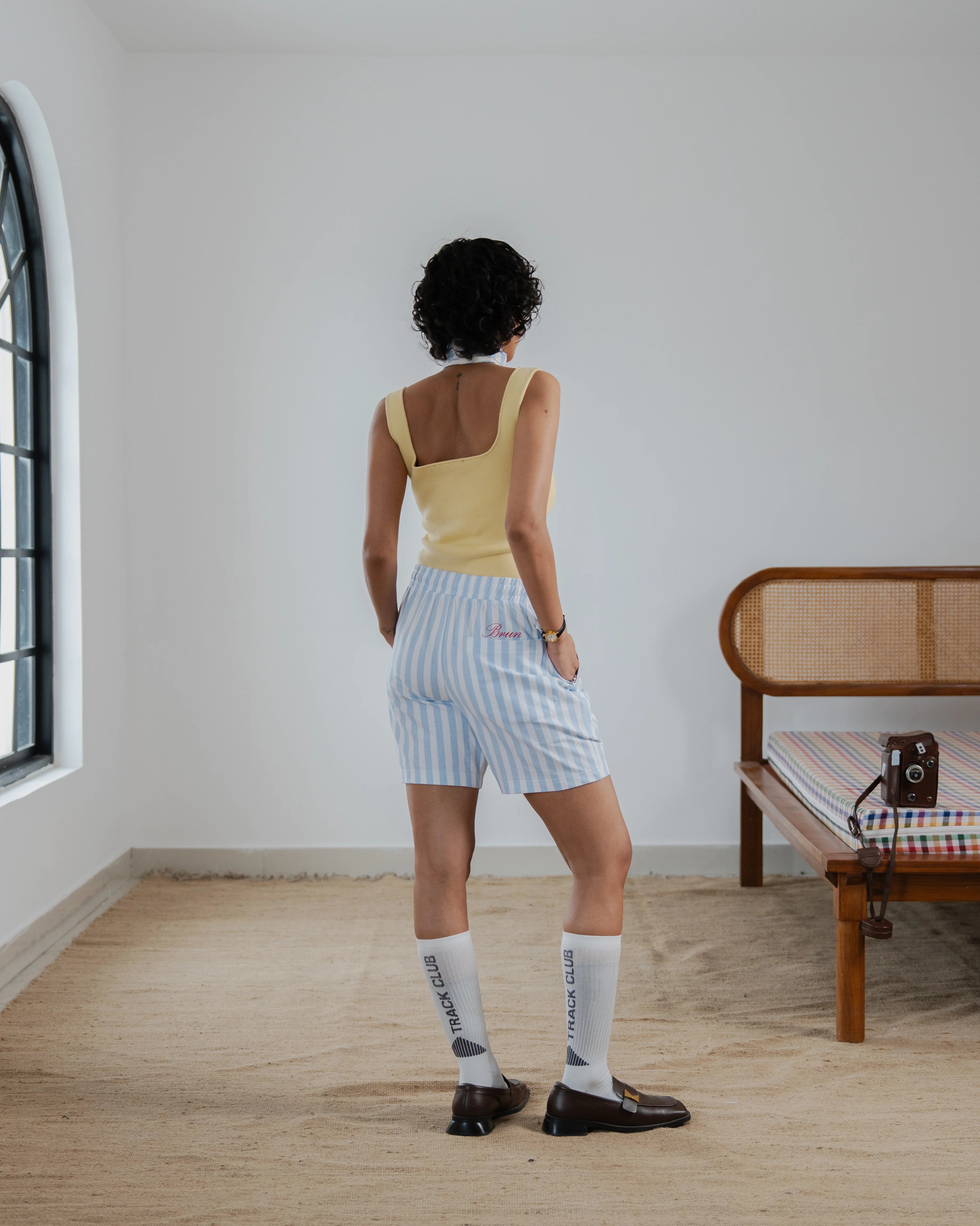 Mornin’ Club - Striped Blue shorts