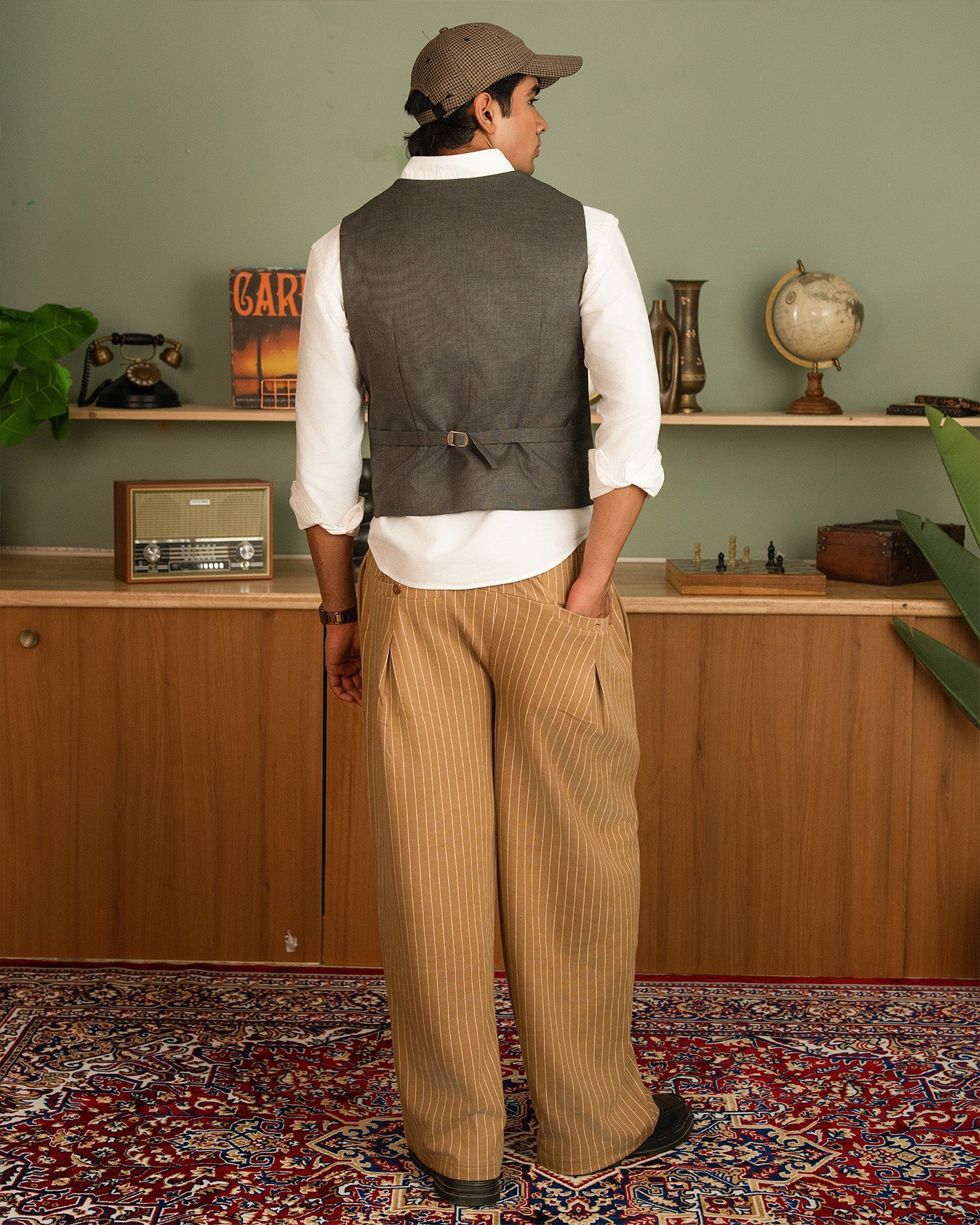 Pinstripe Knit Trousers