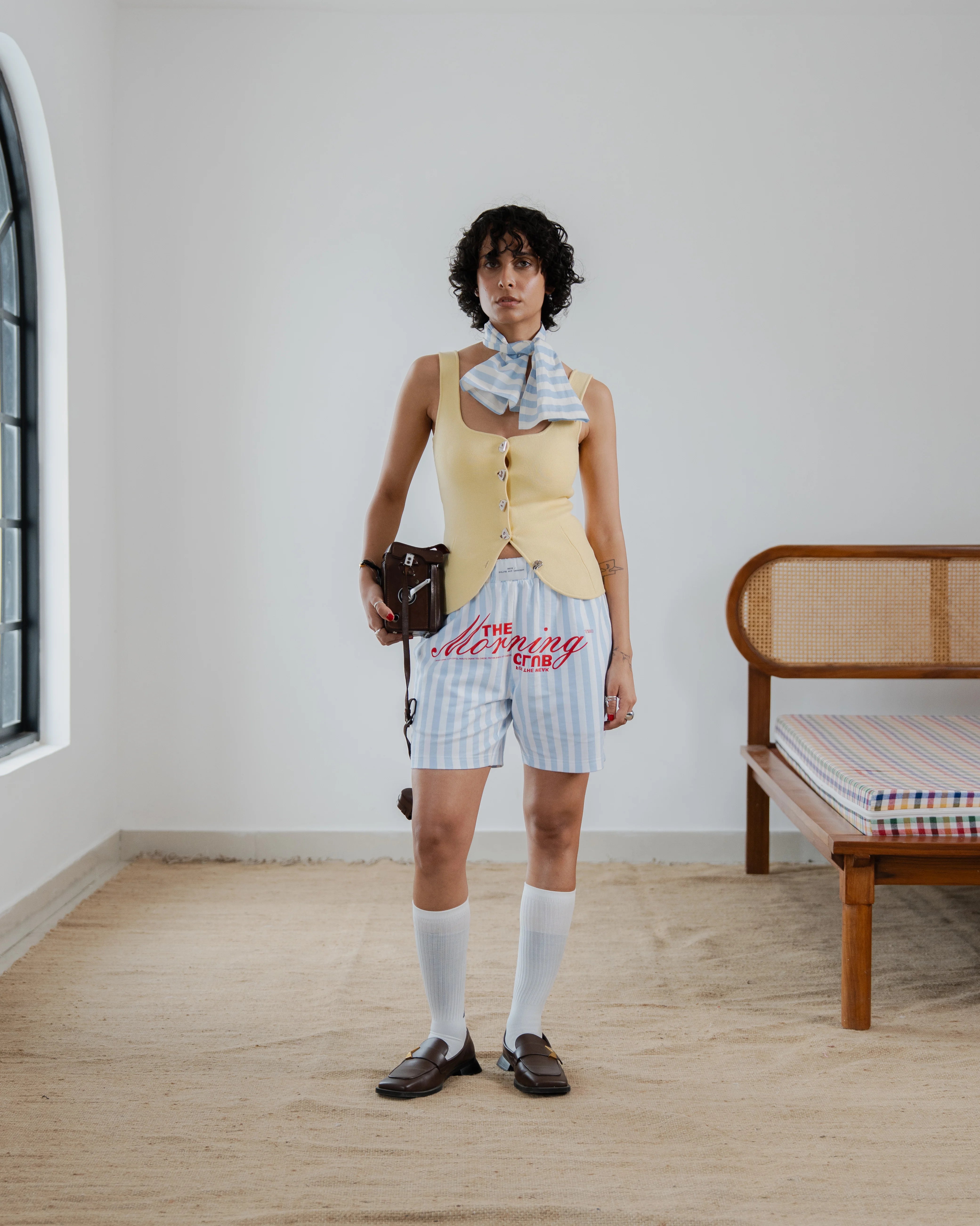 Mornin’ Club - Striped Blue shorts