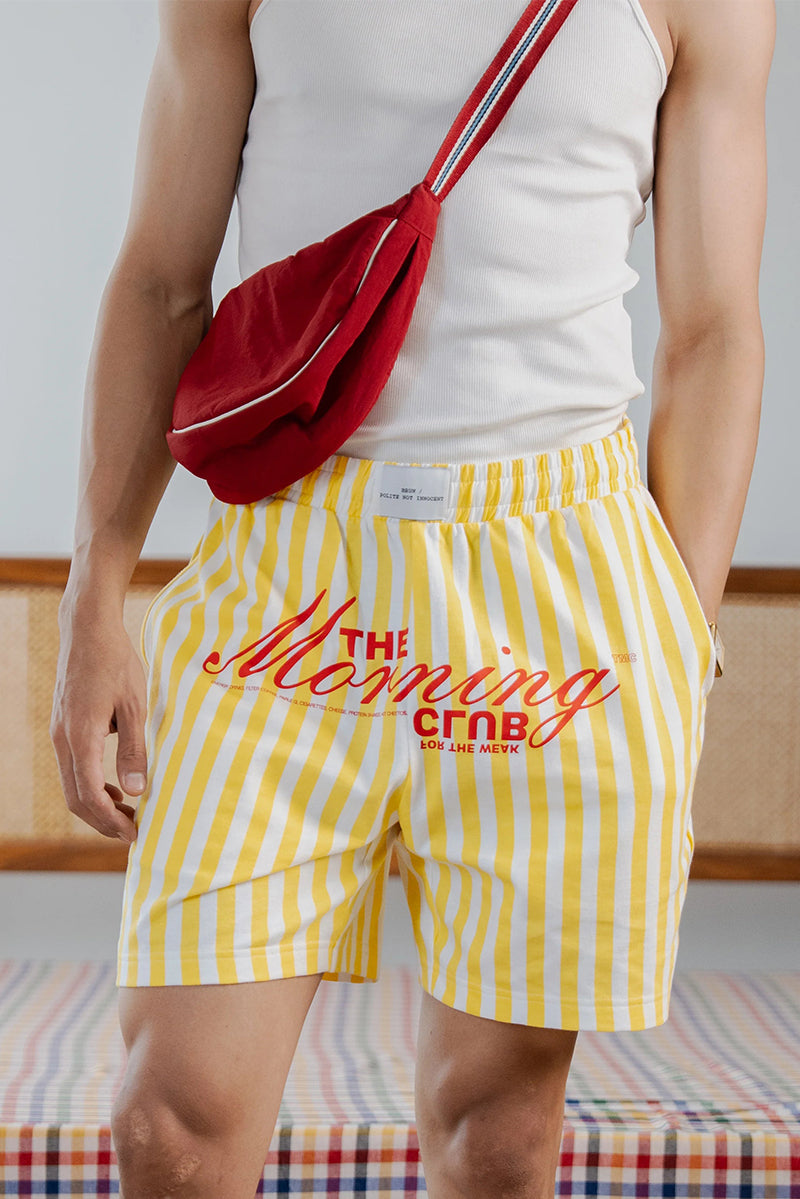 Mornin’ Club - Striped Yellow shorts