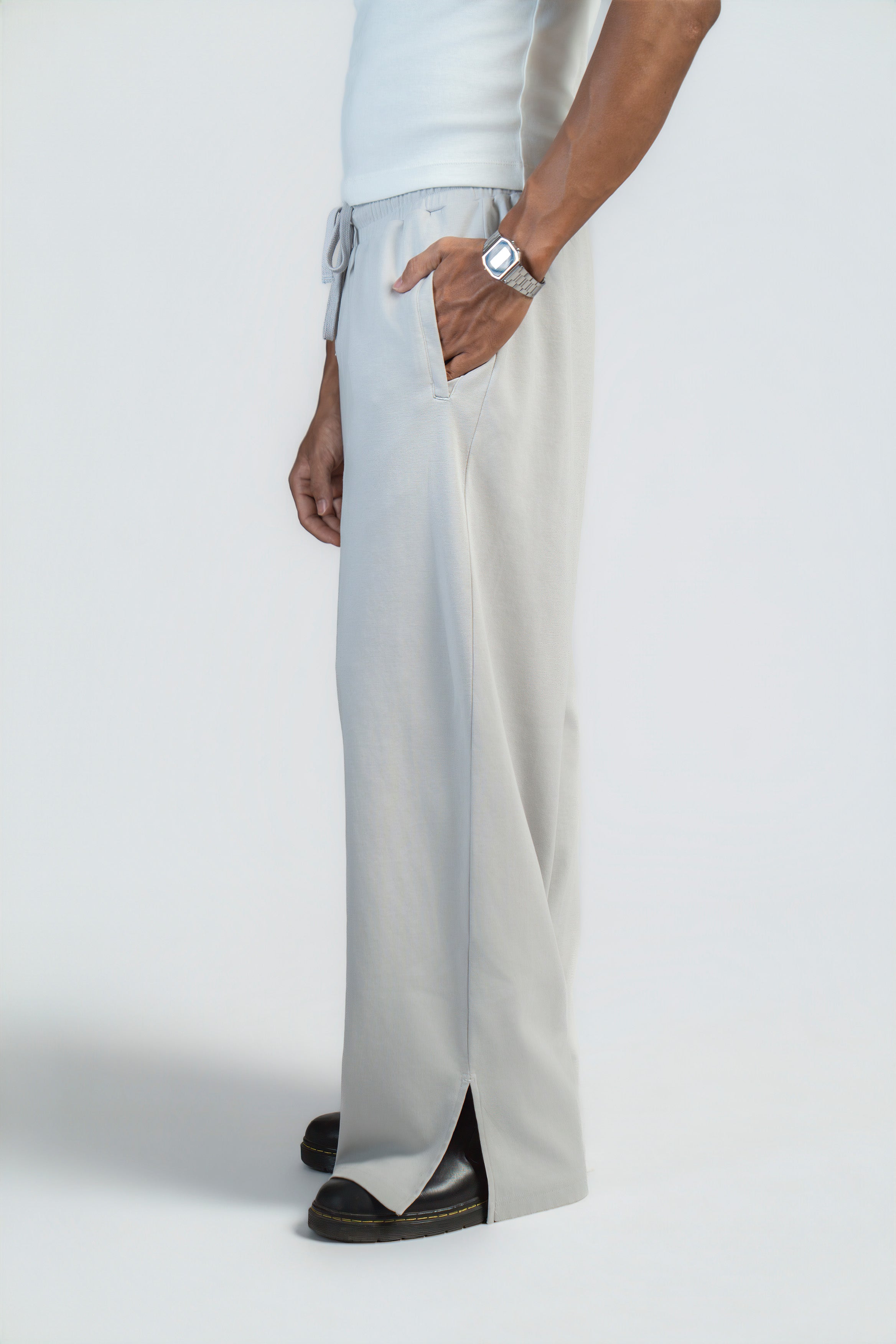 BASIC*B - GREY ENZYME WASH PANT