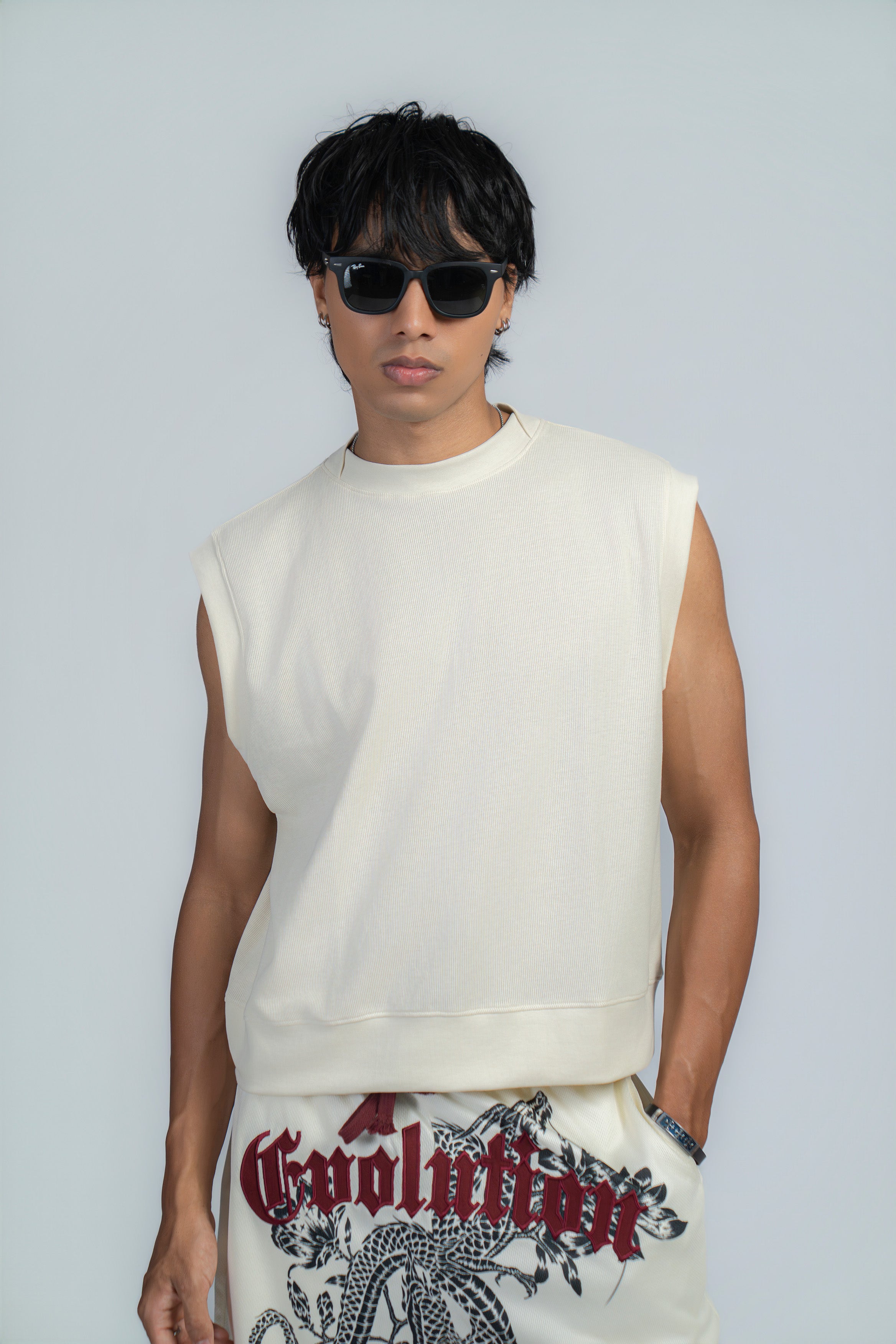 BASIC*B - CROPPED BOXY WAFFLE VEST