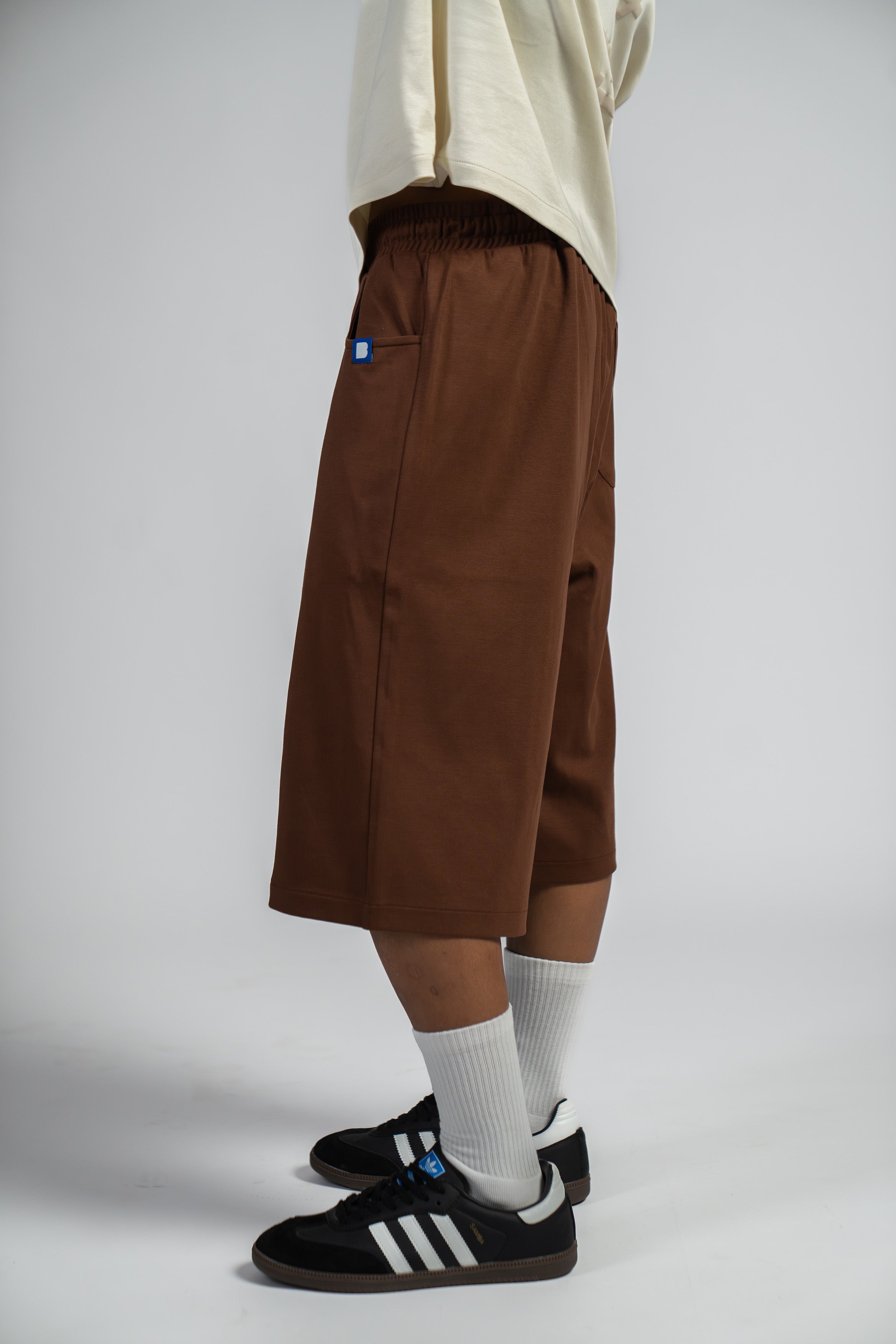 BASIC B* - BROWN KNITTED JORTS