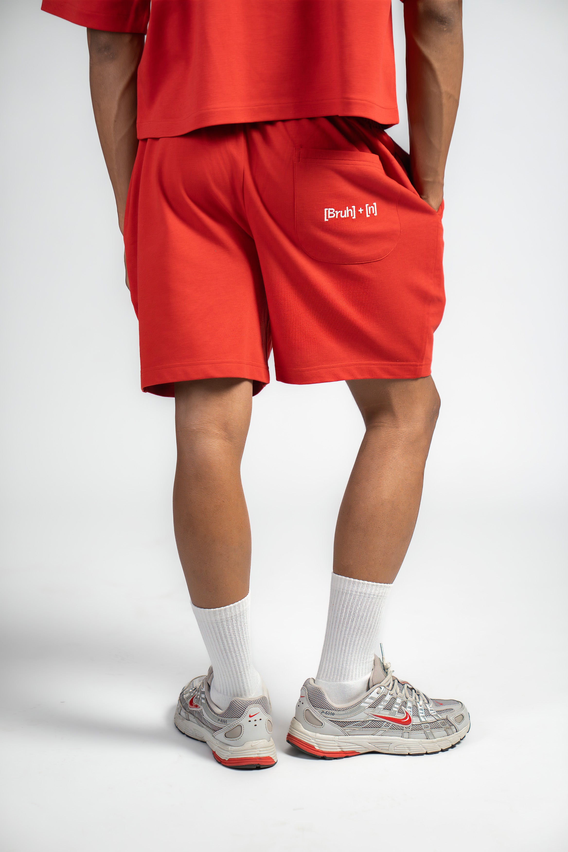 BASIC B* - RED TERRY SHORTS
