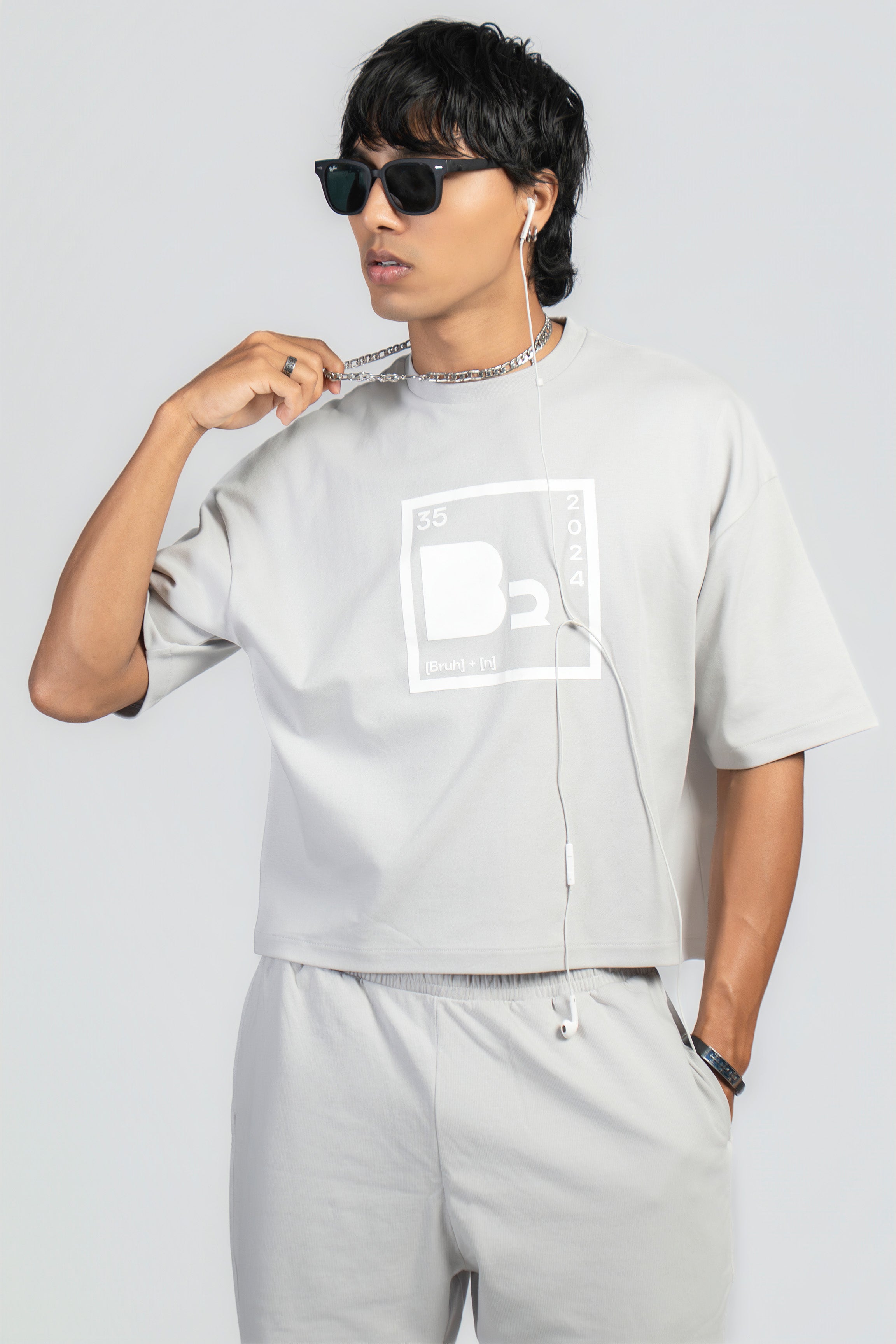 BASIC B* - BLAME THE CHEMISTRY CROPPED BOXY T-SHIRT