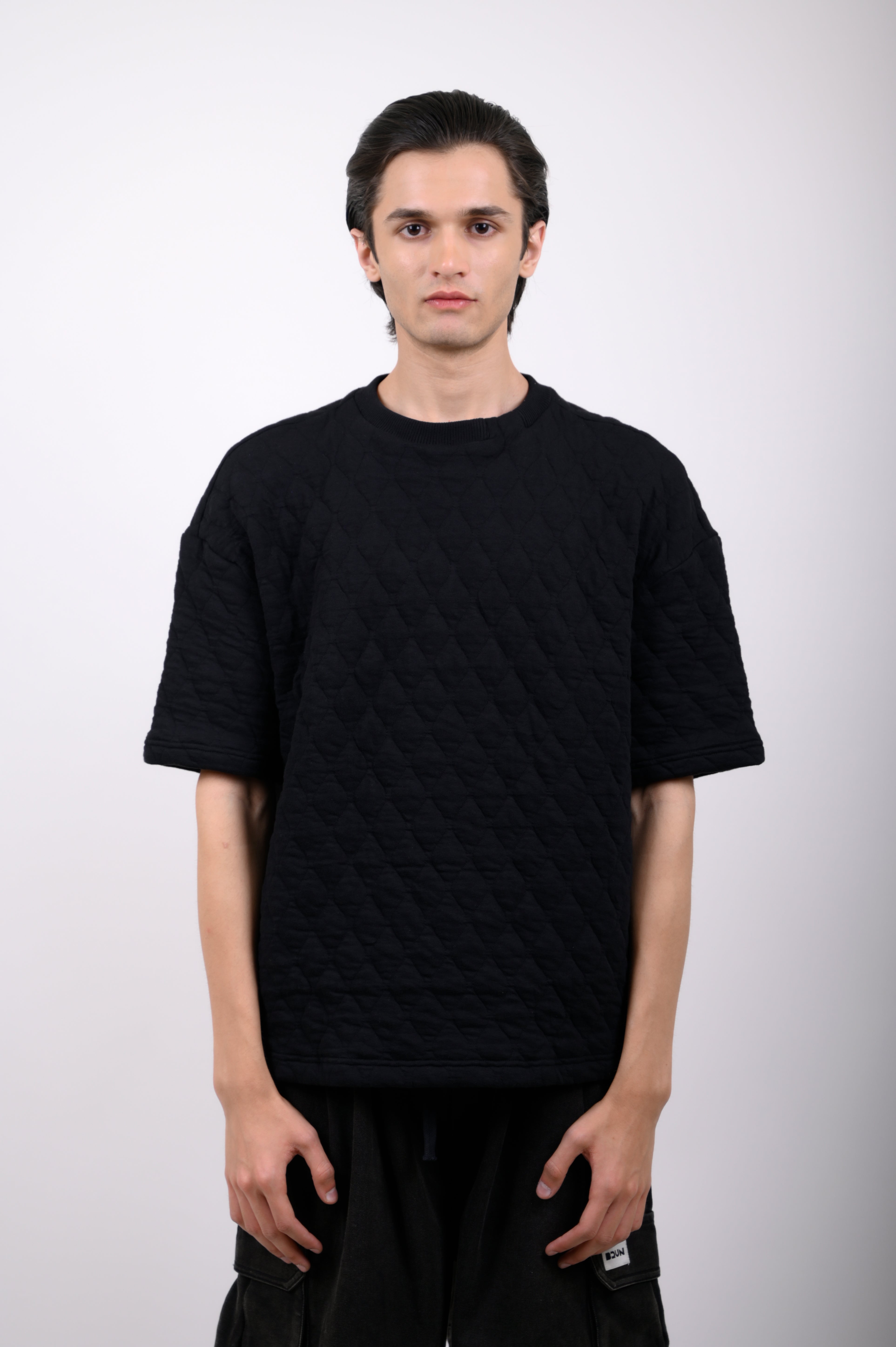 Black Quilted Tee