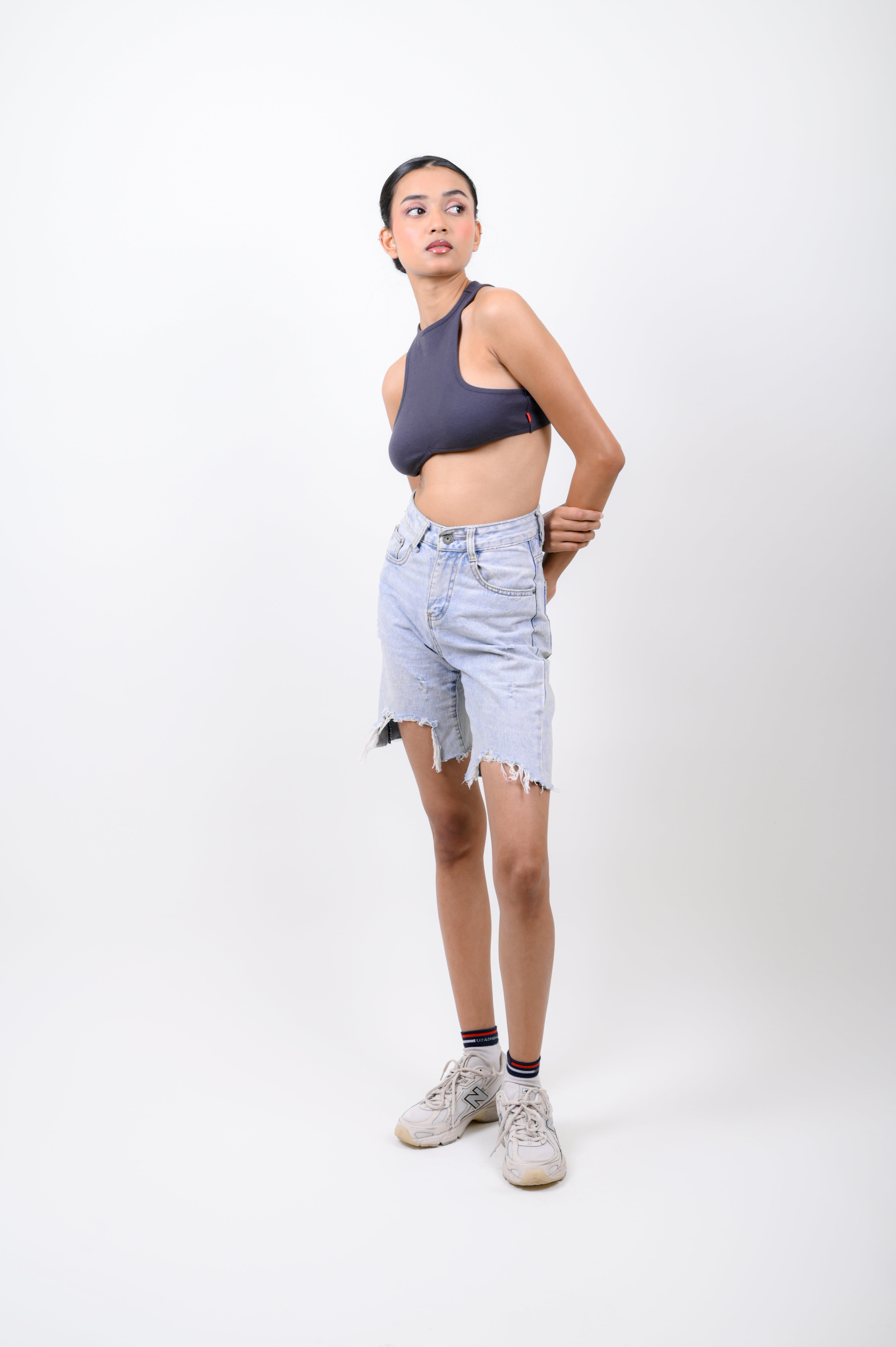 Grey Ribbed Tank Top