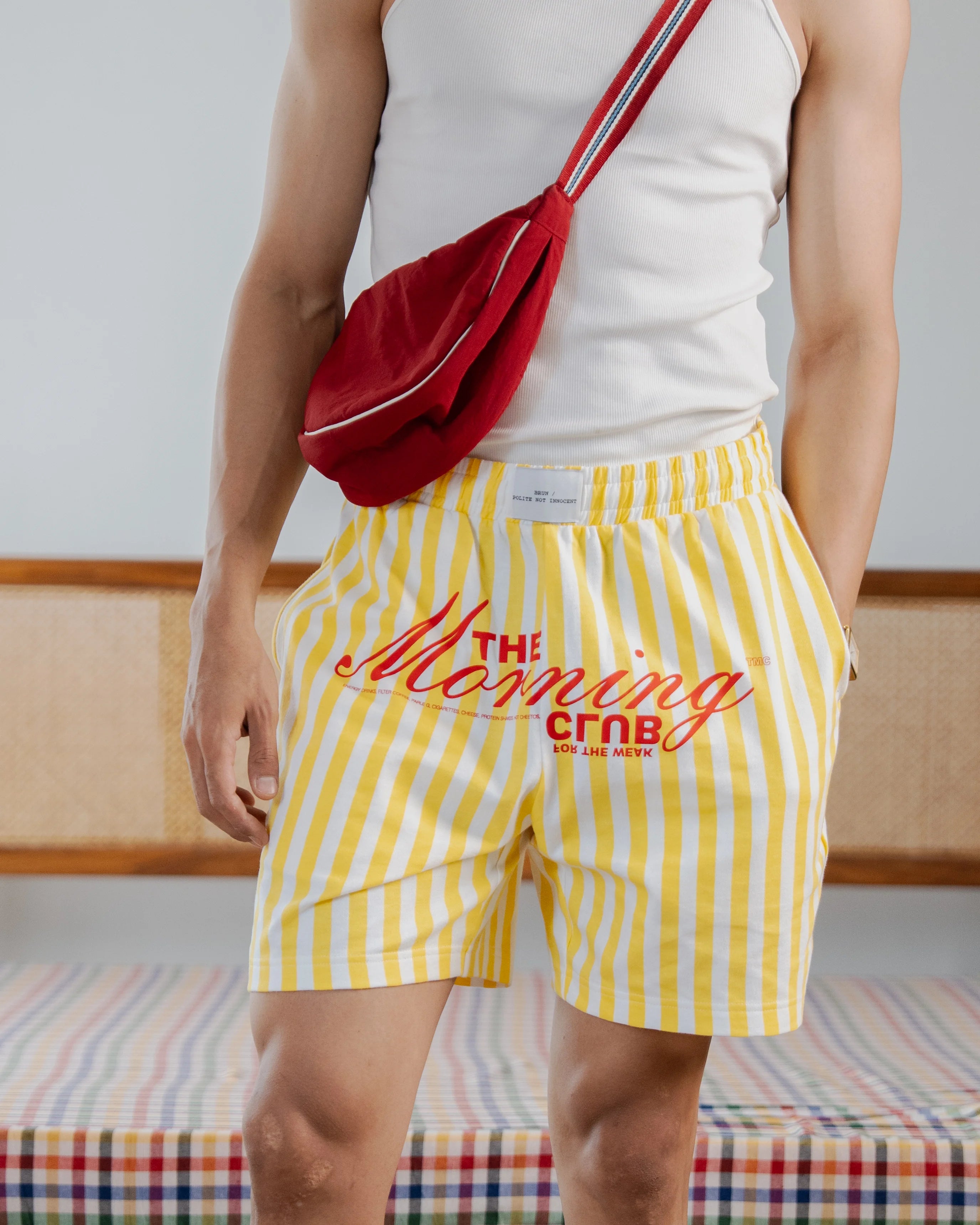 Mornin’ Club - Striped Yellow shorts