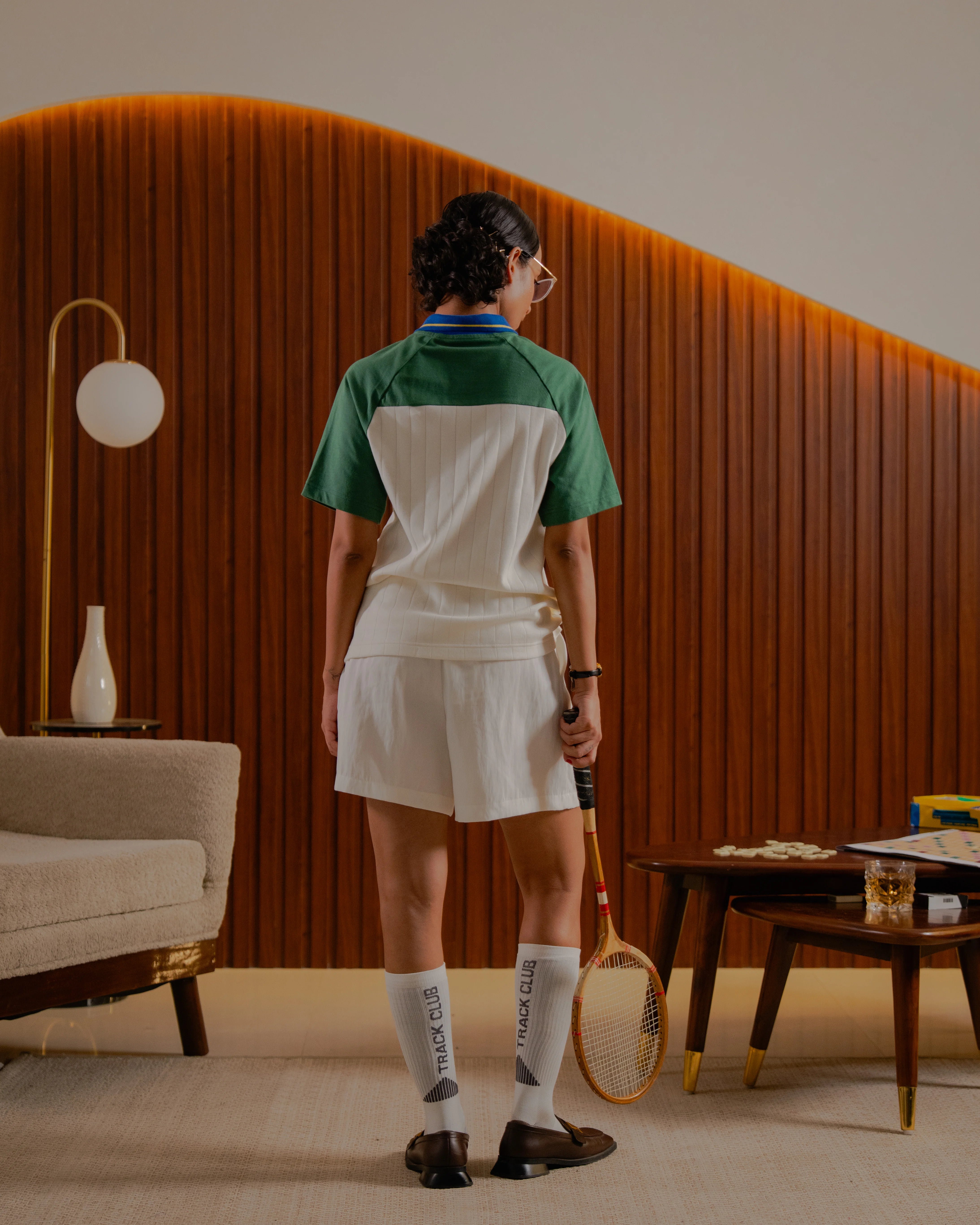 Brun Polo Club - Green & Off White